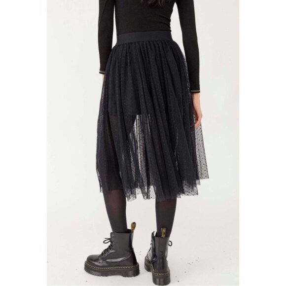 NWT Free People Swiss Dot Tulle Midi Skirt | Whimsigoth Balletcore Dark Academia - Picture 9 of 16